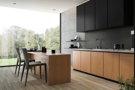 nuove tendenze nell'arredo con la cucina con pensili neri