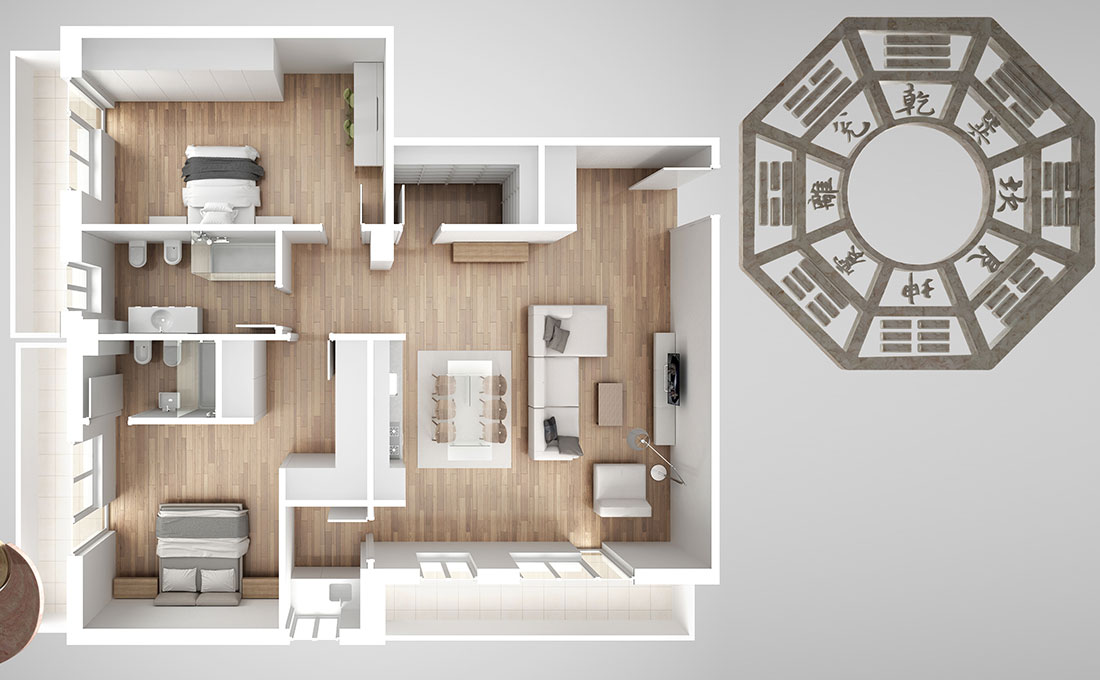 La disposizione delle stanze ideale secondo il feng shui