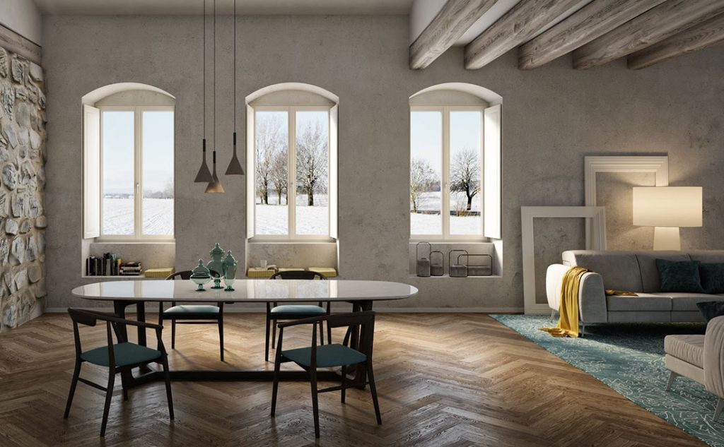 Finestra Prolux Evolution con gli scuretti interni di Oknoplast