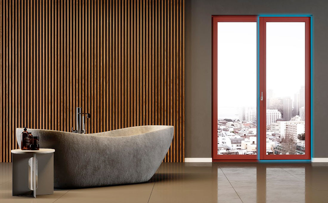 Porta finestra in PVC con sistema di microventilazione