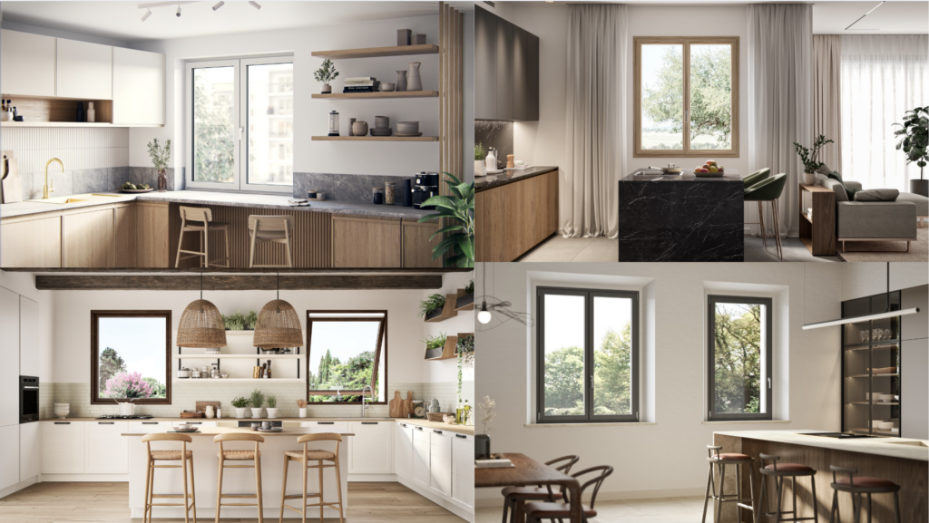 Collage finestre Oknoplast per la cucina
