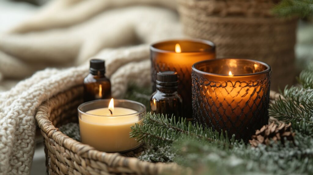 Cestino di candele rilassante