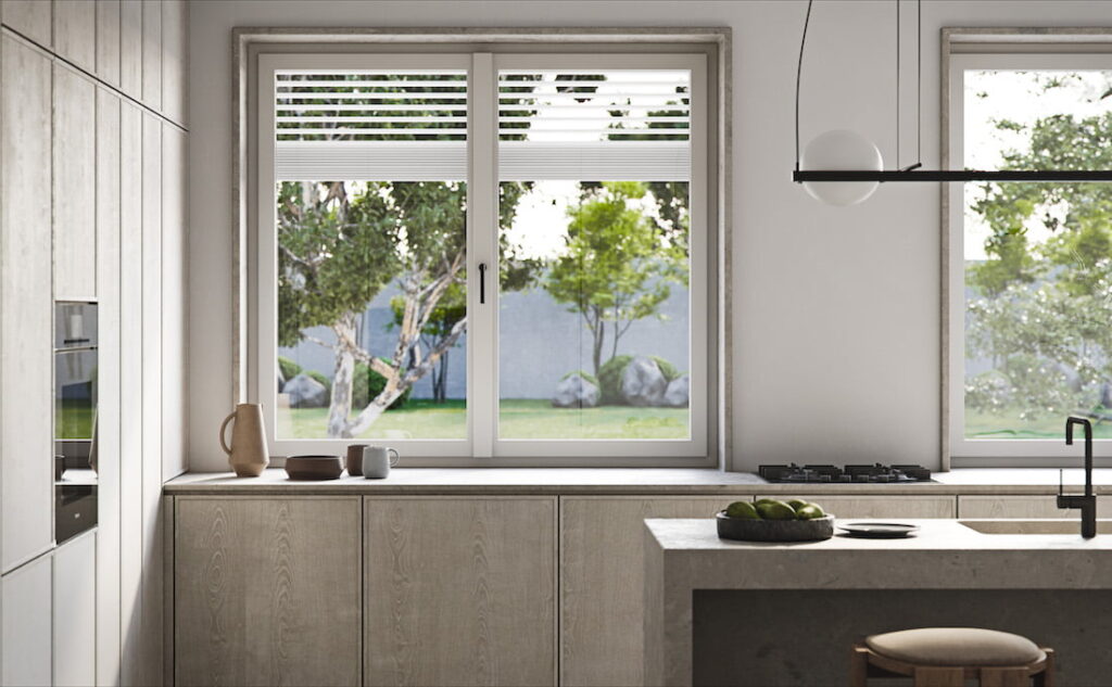 Cucina con finestre in PVC Prolux + di Oknoplast