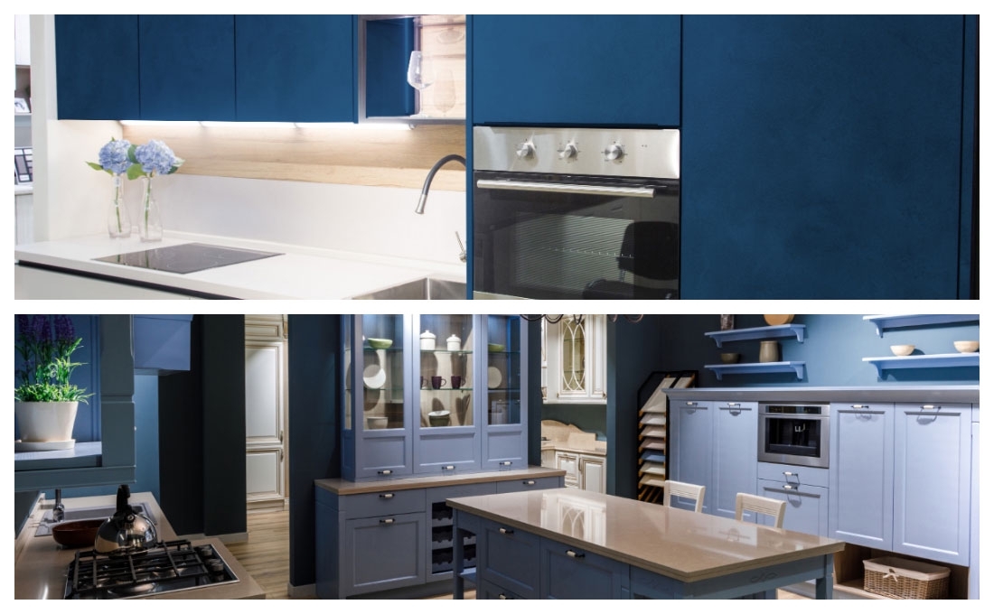 Hai mai pensato di arredare la cucina con il blu color of the year 2020