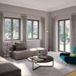 Finestre e porta finestra Prolux Evolution di Oknoplast - colore grigio ombra soft