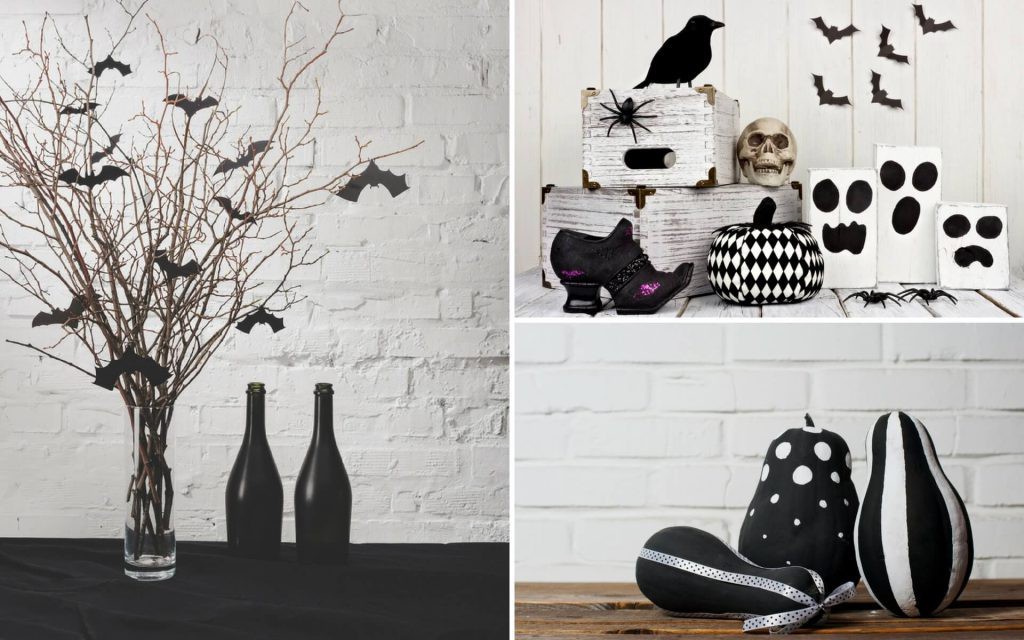 Idee per realizzare decorazioni e addobbi di Halloween in bianco e nero