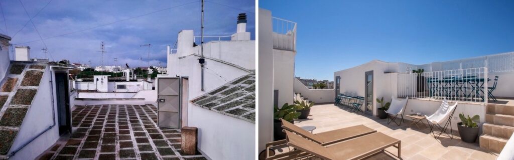 Terrazza nel centro di Ostuni ristrutturata con Oknoplast