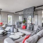 zona living attico Vigevano ristrutturato con infissi Oknoplast